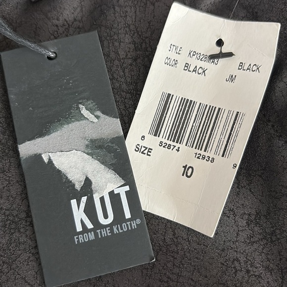 Kut From The Kloth Frida High Rise Slim Coated Track Pant in Black - NEW - SZ 10 - Picture 8 of 8